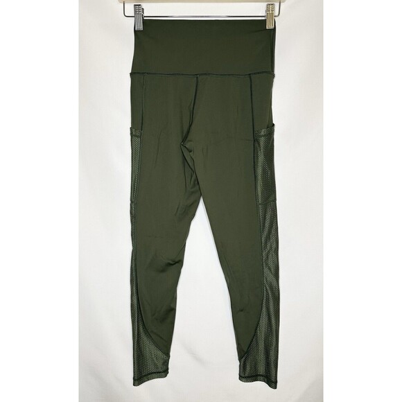 Aerie Offline Green Mesh Pocket 7/8 Leggings Women's SIZE MEDIUM - Picture 2 of 10